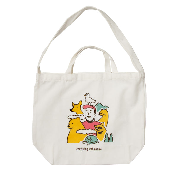 GO OUT x Tomu Ohnishi  「with nature」tote bag 白色環保袋