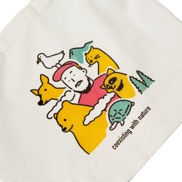 GO OUT x Tomu Ohnishi  「with nature」tote bag 白色環保袋
