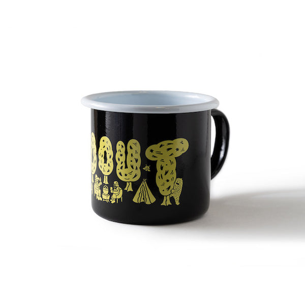 GO OUT JAPAN x PO MEL enamel cup 黑x黃色搪瓷杯 （官方商品）