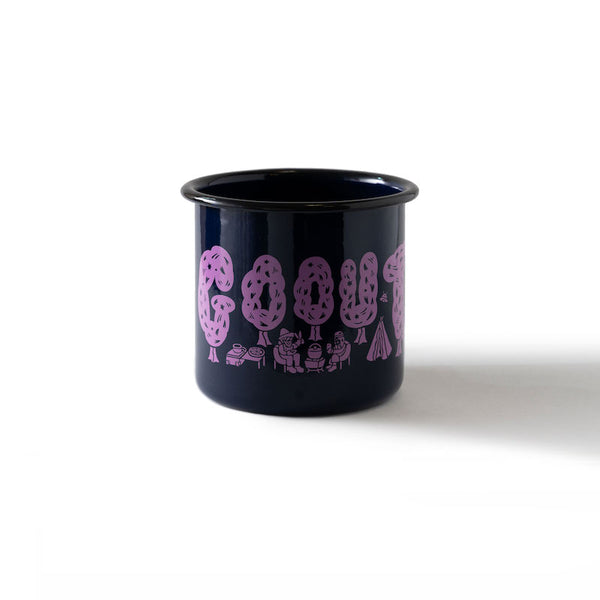 GO OUT JAPAN x PO MEL enamel cup 深藍x粉紅色搪瓷杯 （官方商品）
