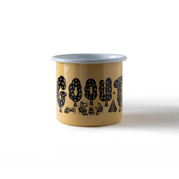 GO OUT JAPAN x PO MEL enamel cup 黃x黑色搪瓷杯 （官方商品）