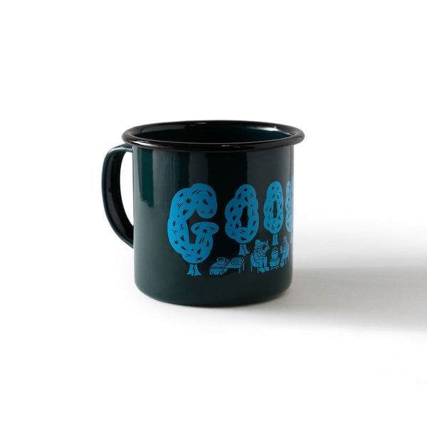 GO OUT JAPAN x PO MEL enamel cup 綠x藍色搪瓷杯 （官方商品）